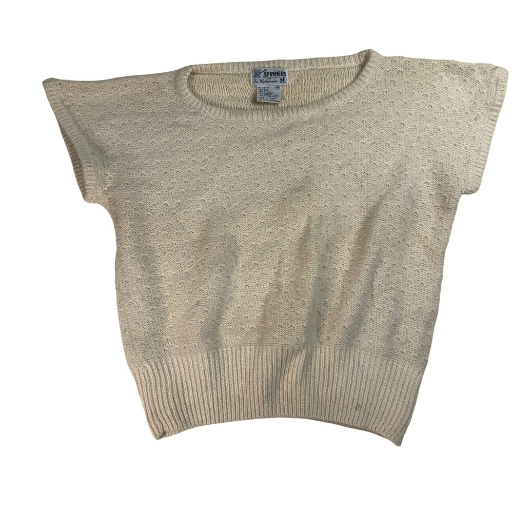 Spinners For The Weathervane Vintage Silk Blend Knit Top Sweater Medium Cream